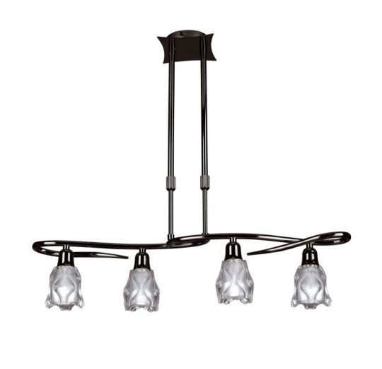 Mantra Amel Telescopic 4 Light L1 SGU10 Bar Black Chrome CFL Lamps INCLUDED