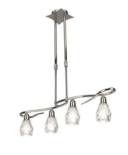 Mantra Amel Telescopic 4 Light L1 SGU10 Bar Polished Chrome CFL Lamps INCLUDED