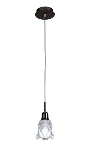 Mantra Amel Pendant 1 Light L1/SGU10 Black Chrome CFL Lamps INCLUDED