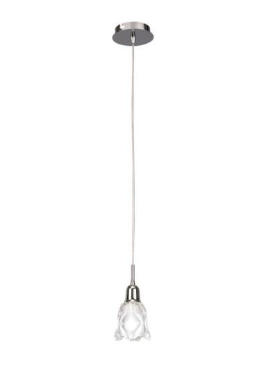 Mantra Amel Pendant 1 Light L1/SGU10 Polished Chrome CFL Lamps INCLUDED