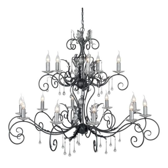 Elstead Lighting Amarilli 15 Light Chandelier - Black/Silver