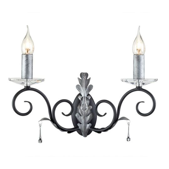 Elstead Lighting Amarilli 2 Light Wall Light - Black/Silver 