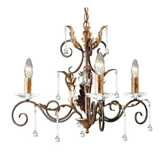 Elstead Lighting Amarilli 3 Light Chandelier - Bronze/Gold 