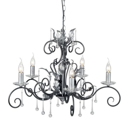 Elstead Lighting Amarilli 5 Light Chandelier - Black/Silver 