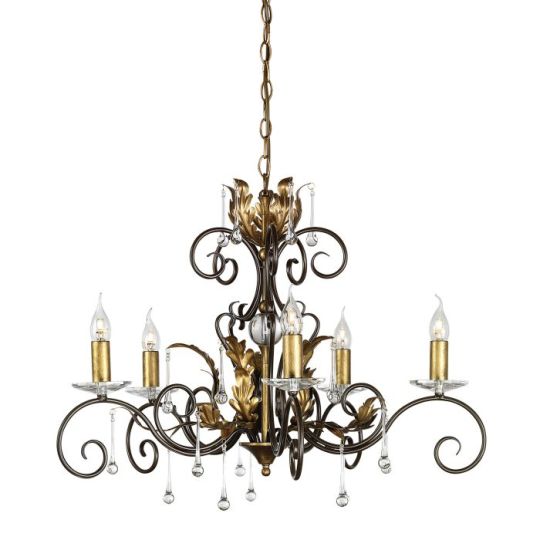 Elstead Lighting Amarilli 5 Light Chandelier - Bronze/Gold 