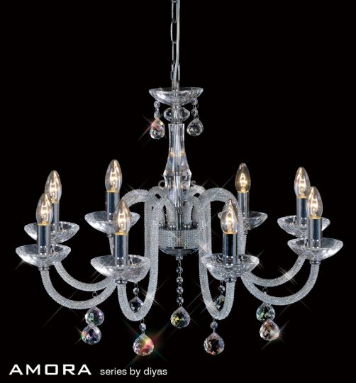 Diyas Lighting IL30338 - Amora Pendant 8 Light Polished Chrome/Crystal