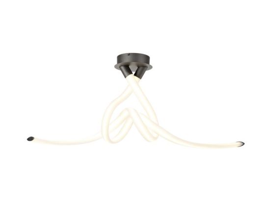 Mantra Armonia Semi Flush Bow Dimmable 50W LED 3000K 3750lm Titanium Frosted Acrylic 3yrs Warranty