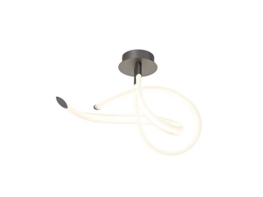 Mantra Armonia Semi Flush Curl Dimmable 40W LED 3000K 3000lm Titanium/Frosted Acrylic 3yrs Warranty