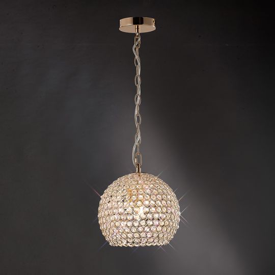 Diyas IL30751 Ava Pendant 4 Light French Gold/Crystal