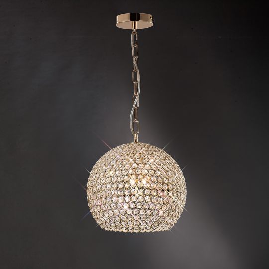 Diyas IL30752 Ava Pendant 5 Light French Gold/Crystal