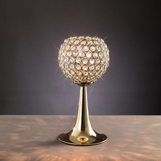 Diyas IL30755 Ava Table Lamp 2 Light French Gold/Crystal