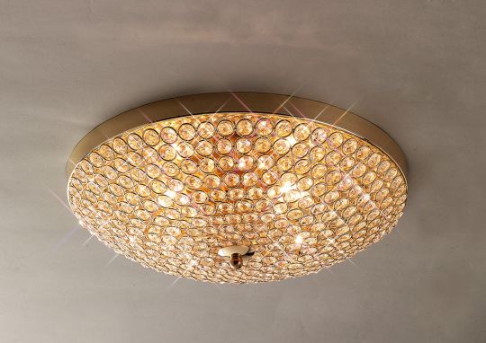 Diyas IL30756 Ava Ceiling 4 Light French Gold/Crystal
