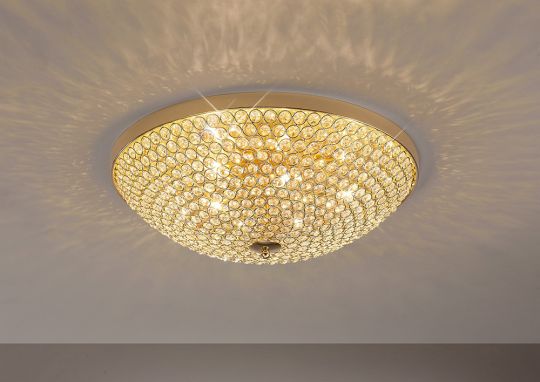 Diyas IL30757 Ava Ceiling 6 Light French Gold/Crystal