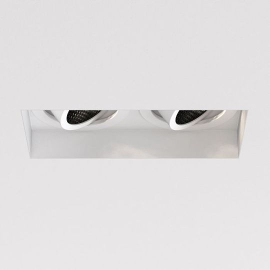 Astro Trimless Square Twin Adjustable Indoor Downlight in Matt White