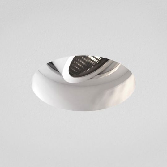 Astro Trimless Slimline Round Adjustable Fire-Rated Indoor Downlight in Matt White