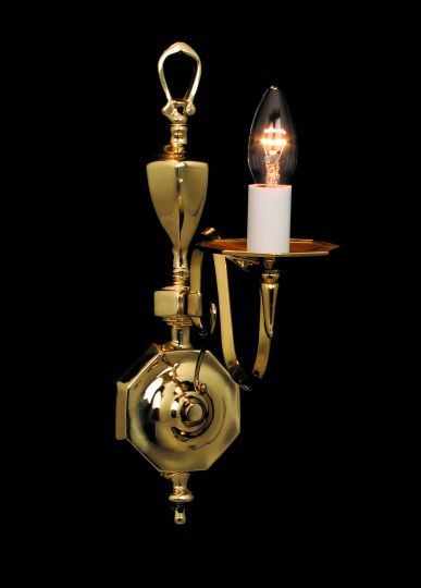Impex BF19180/01/WB Ghent Series Decorative 1 Light Polished Brass Wall Light