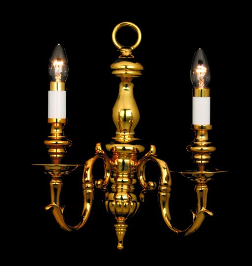 Impex BF19200/02/WB Beveren  Series Decorative 2 Light Polished Brass Wall Light