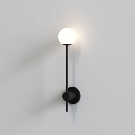 Astro Orb Single Bathroom Wall Light in Matt Black