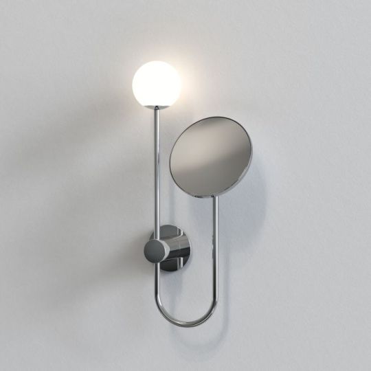 Astro Orb Bathroom Magnifying Mirror in Polished Chrome