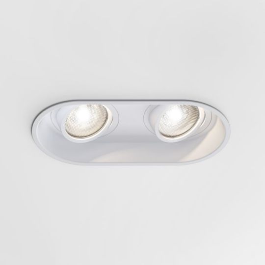 Astro Minima Round Twin Adjustable Indoor Downlight in Matt White