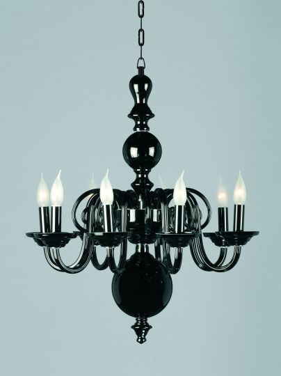 Impex CB05519/08/BLK Salas Series Decorative 8 Light Black Ceiling Light