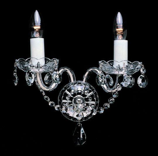 Impex CB125936/00/02/WB Bela Series Decorative 2 Light Chrome Wall Light