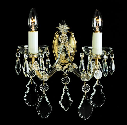 Impex CB249039/02/WB Karlova Series Decorative 2 Light Gold Wall Light