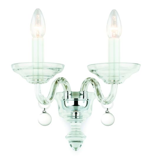 Impex CB301161/02/WB/CH Padova Series Decorative 2 Light Chrome Wall Light