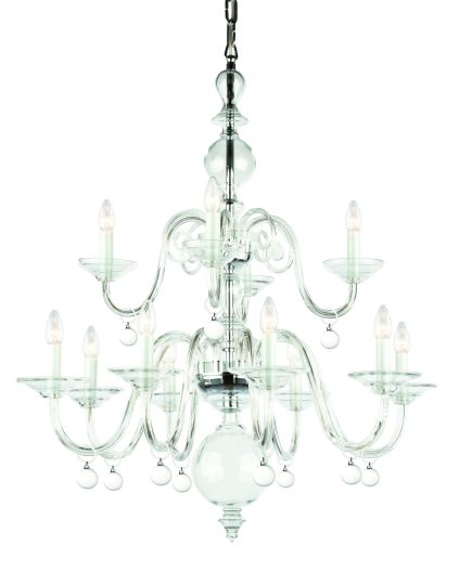 Impex CB301161/8+4/CH Padova  Series Decorative 12 Light Chrome Ceiling Light