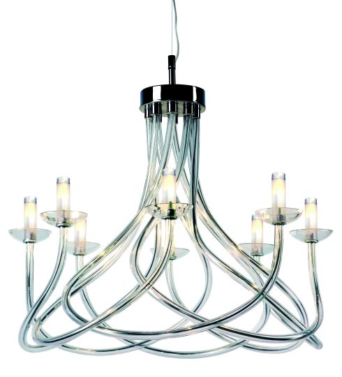 Impex CB301162/08/CH Borosi  Series Decorative 8 Light Chrome Ceiling Light