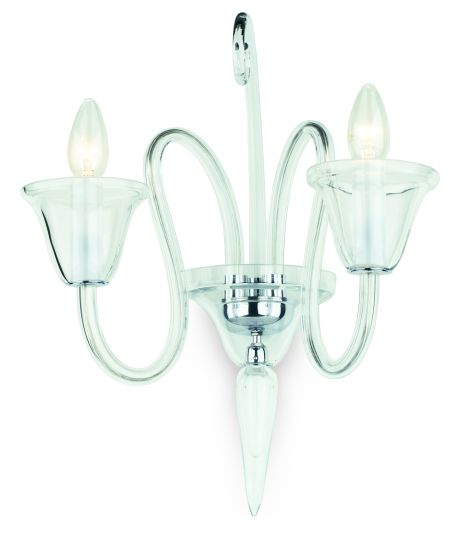 Impex CB301163/02/WB/CH Saskia  Series Decorative 2 Light Chrome Wall Light
