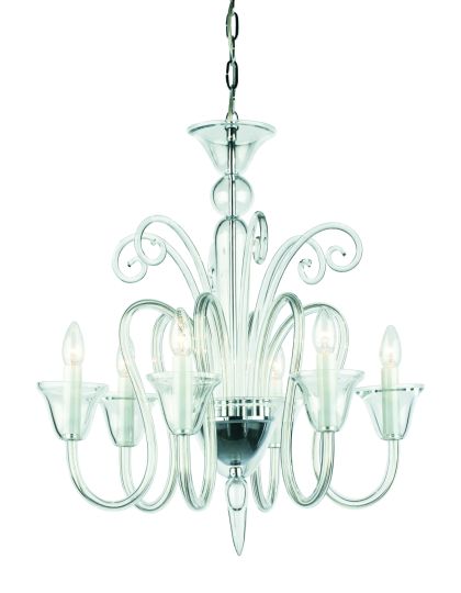 Impex CB301163/06/CH Saskia  Series Decorative 6 Light Chrome Ceiling Light