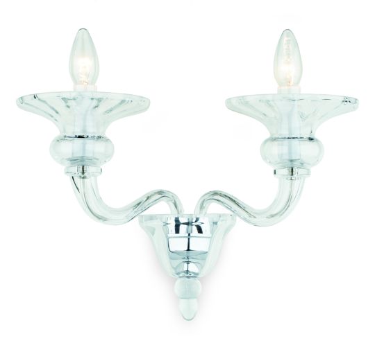 Impex CB301164/02/WB/CH Zagreb  Series Decorative 2 Light Chrome Wall Light