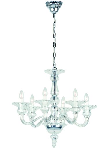 Impex CB301164/06/CH Zagreb  Series Decorative 6 Light Chrome Ceiling Light