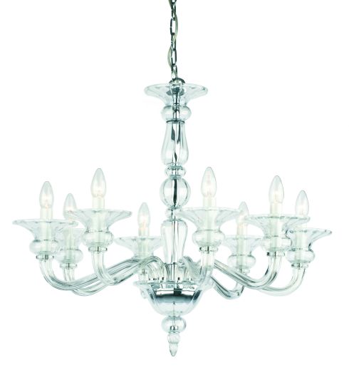 Impex CB301164/08/CH Zagreb  Series Decorative 8 Light Chrome Ceiling Light