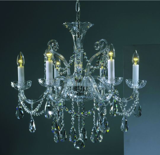 Impex CB301167/06/CH Bila  Series Decorative 6 Light Chrome Ceiling Light