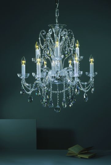 Impex CB301167/09/CH Bila  Series Decorative 9 Light Chrome Ceiling Light