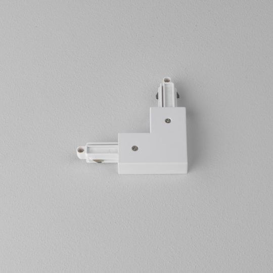 Astro Track 90° Corner Connector Left Track in Matt White