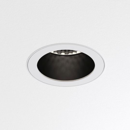 Astro Pinhole Slimline Round Flush Fixed Fire-Rated IP65 Bathroom Downlight in Matt White