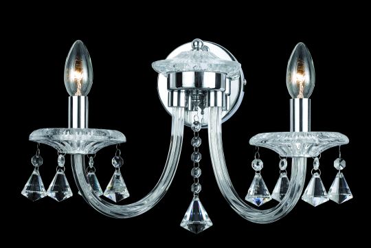 Impex CF112151/02/WB/CH Calgary  Series Decorative 2 Light Chrome Wall Light