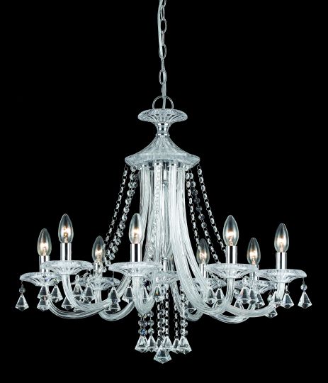Impex CF112151/08/CH Calgary  Series Decorative 8 Light Chrome Ceiling Light