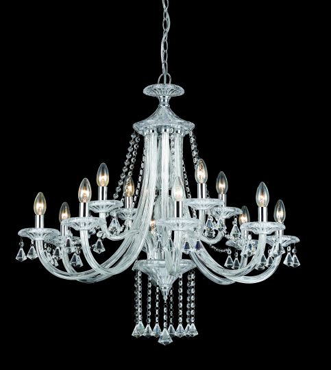 Impex CF112151/12/CH Calgary  Series Decorative 12 Light Chrome Ceiling Light