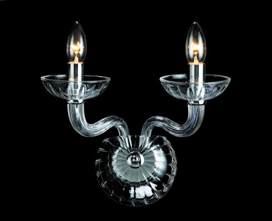 Impex CF211081/02/WB/CLR Oasis  Series Decorative 2 Light Chrome Wall Light