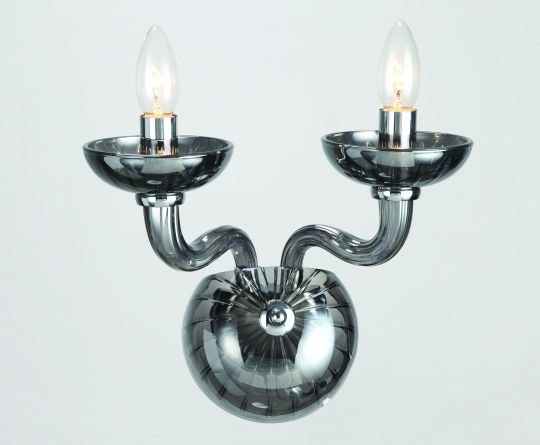 Impex CF211081/02/WB/SMK Oasis  Series Decorative 2 Light Chrome Wall Light