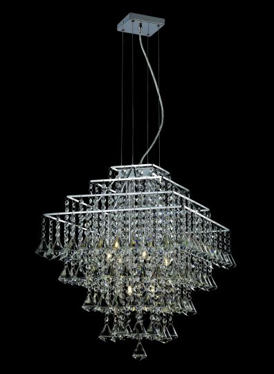Impex CFH301171/06/CH Parma Square  Series Decorative 6 Light Chrome Ceiling Light
