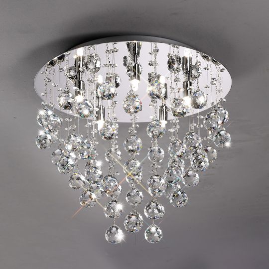 Diyas IL30787 Colorado Ceiling Round 5 Light Polished Chrome/Crystal