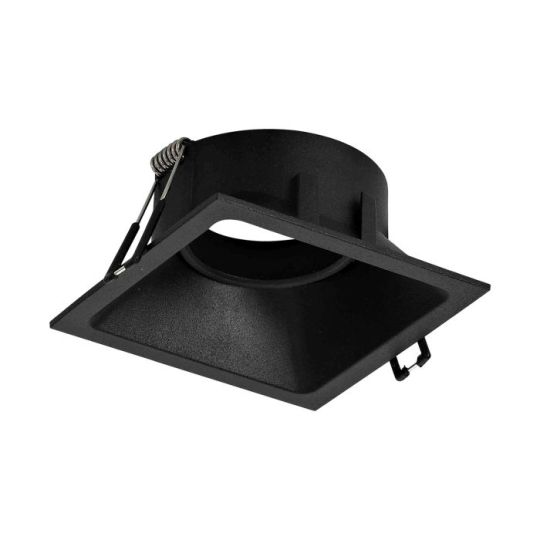 Mantra Comfort 9.2cm Square Downlight GU10 Matt Black Cut Out: 80mm Lampholder Included