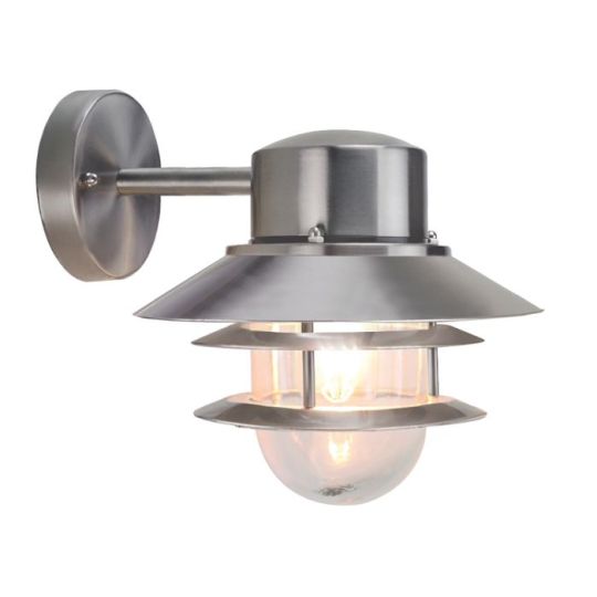 Elstead Lighting Copenhagen 1 Light Wall Lantern - Brushed Stainless Steel
