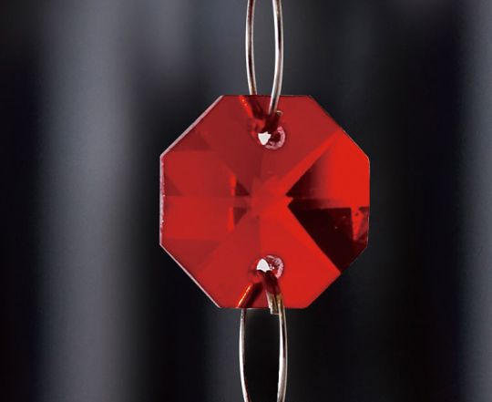 Diyas C50005 Crystal Octagon Without Ring Red 14mm