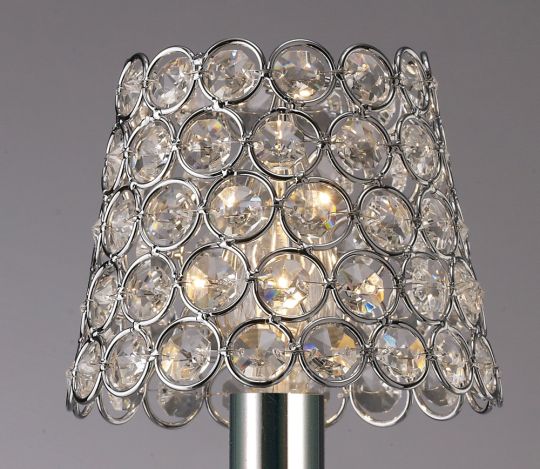 Diyas ILS10701 Clip On Crystal Ring Shade Polished Chrome